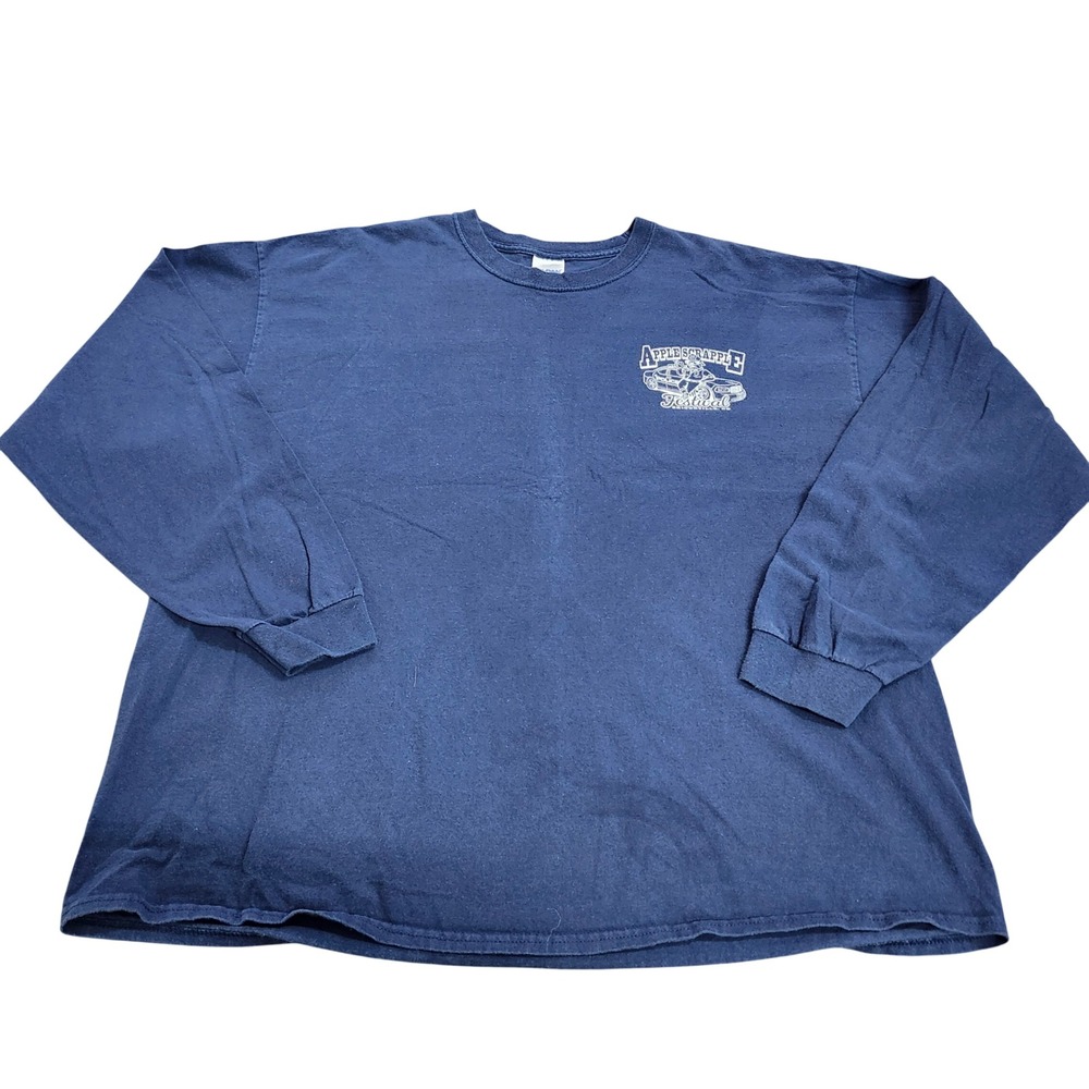 Gildan T-Shirt Mens 2XL Ultra Cotton Navy Blue Apple Scrapple Festival EUC